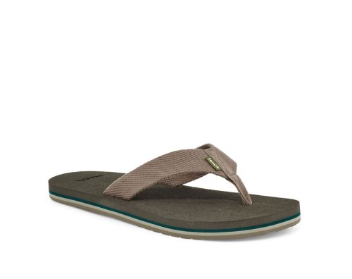 Sanuk Beer Cozy Stacker Webbing - Sanuk Flip Flops Mens Dark Grey - Philippines MVXAZH014